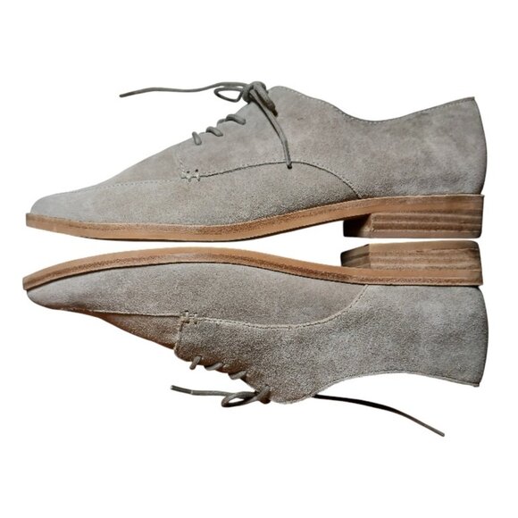 DOLCE VITA Gray Taupe Suede Lace up Oxford Loafers Like New - Picture 2 of 11